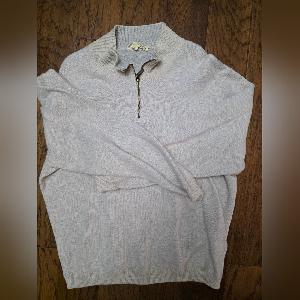 Men's Beige Quarter Zip sz Large